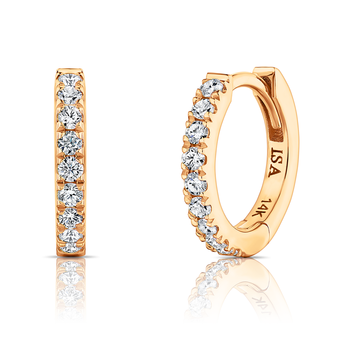 Classic Diamond Huggie Hoops