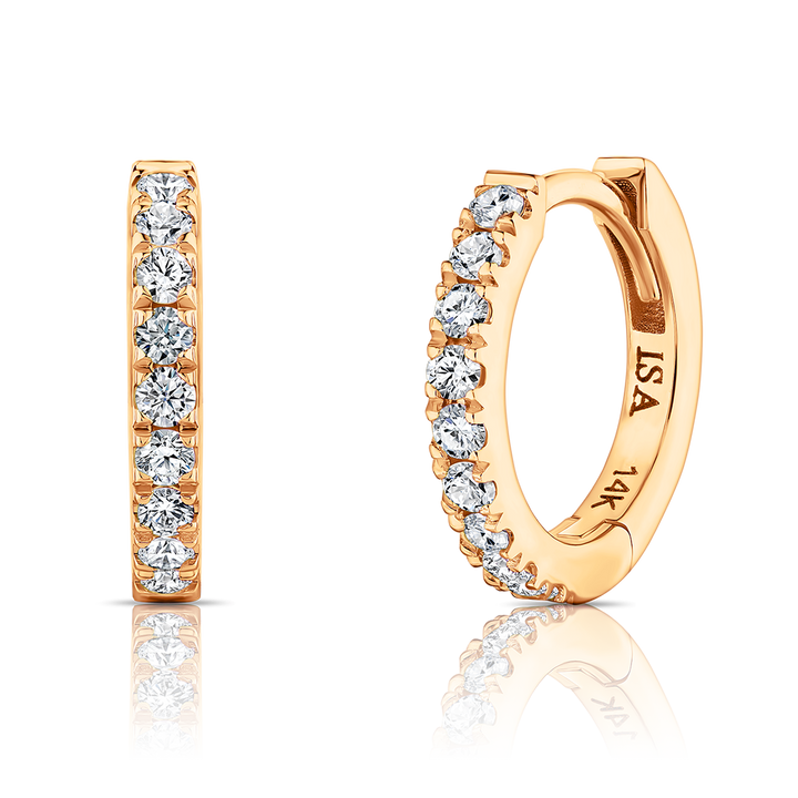 Classic Diamond Huggie Hoops