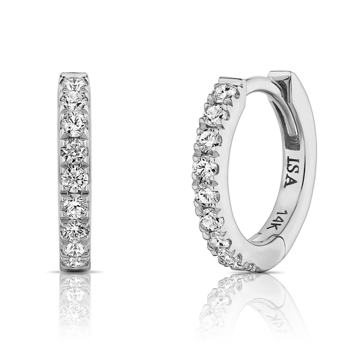 Classic Diamond Huggie Hoops