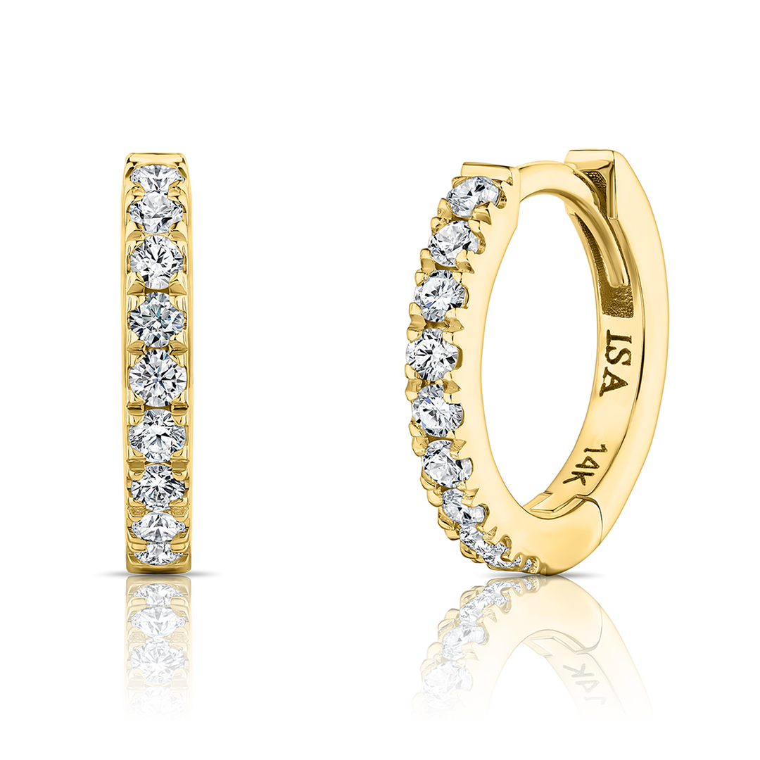 Classic Diamond Huggie Hoops