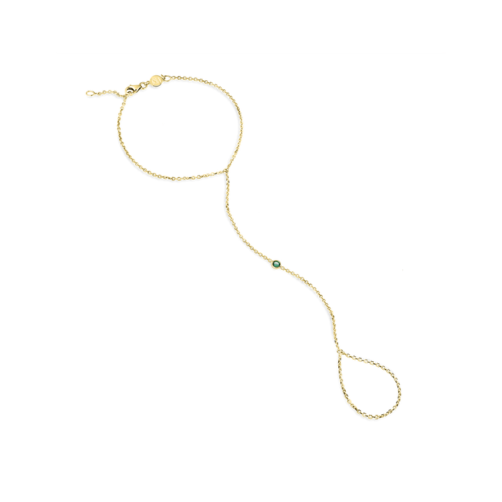 Emerald Bezel Hand Chain