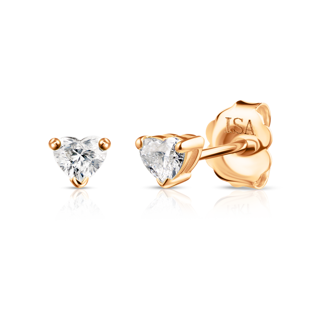 Heart Diamond Studs