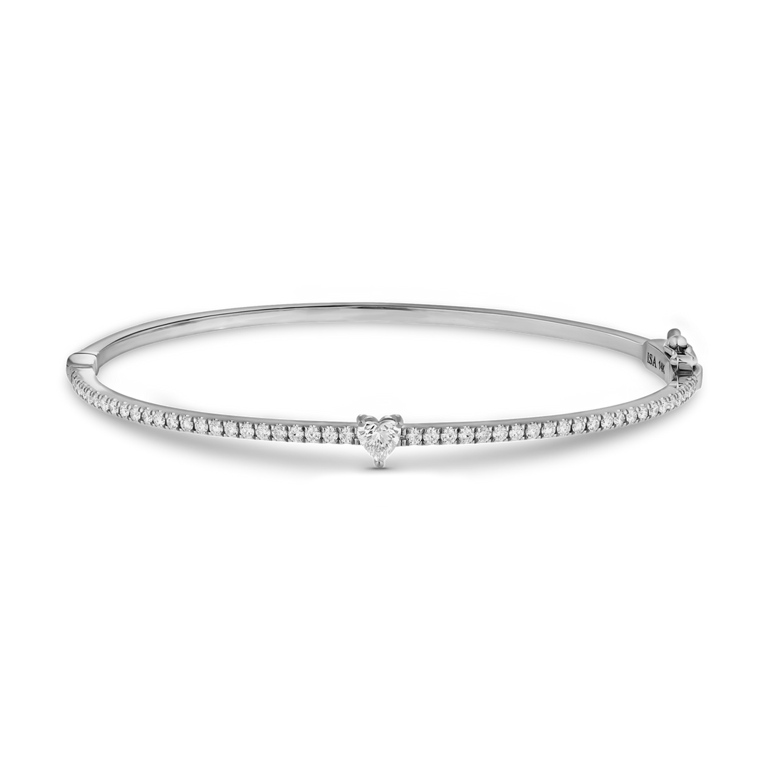 Heart Diamond Pave Bangle