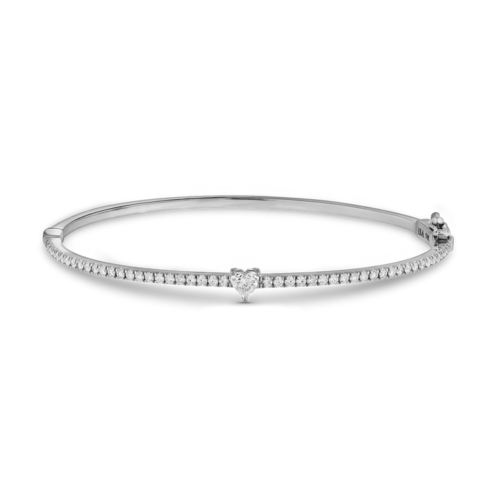 Heart Diamond Pave Bangle