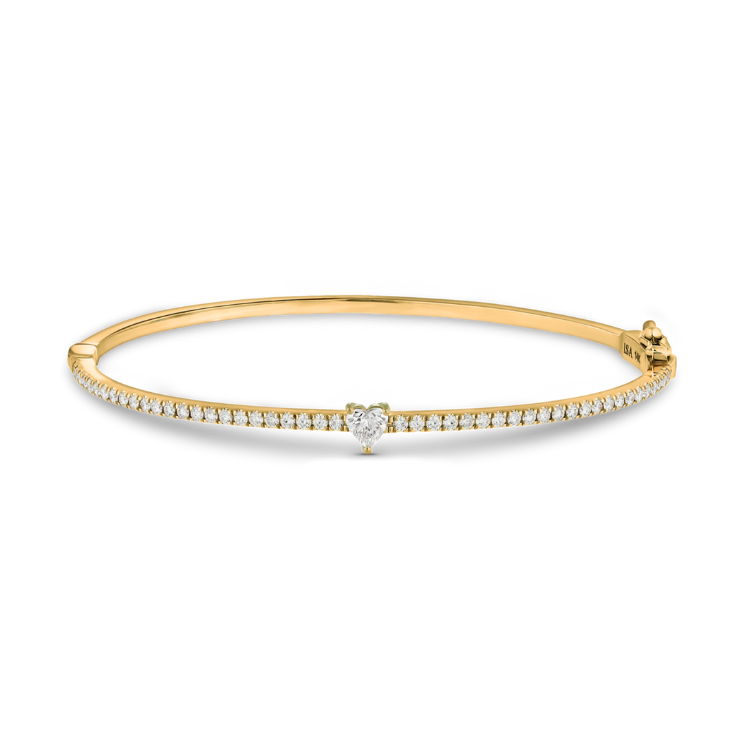 Heart Diamond Pave Bangle