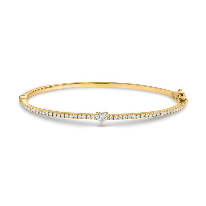 Heart Diamond Pave Bangle