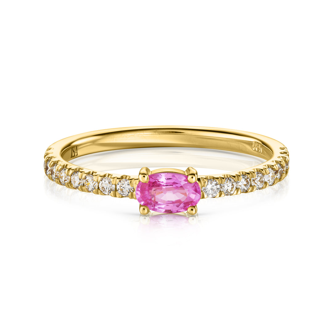Oval Pink Sapphire Diamond Ring