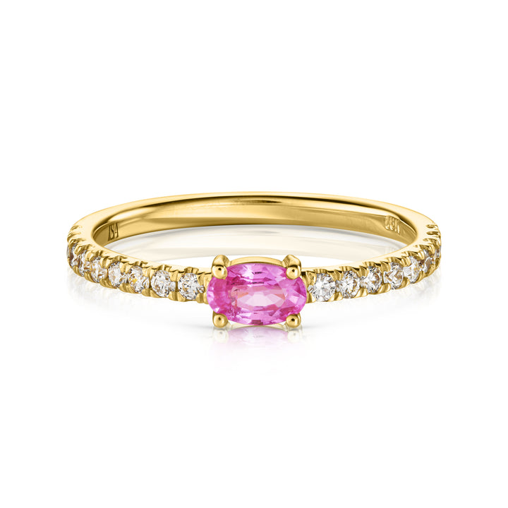 Oval Pink Sapphire Diamond Ring