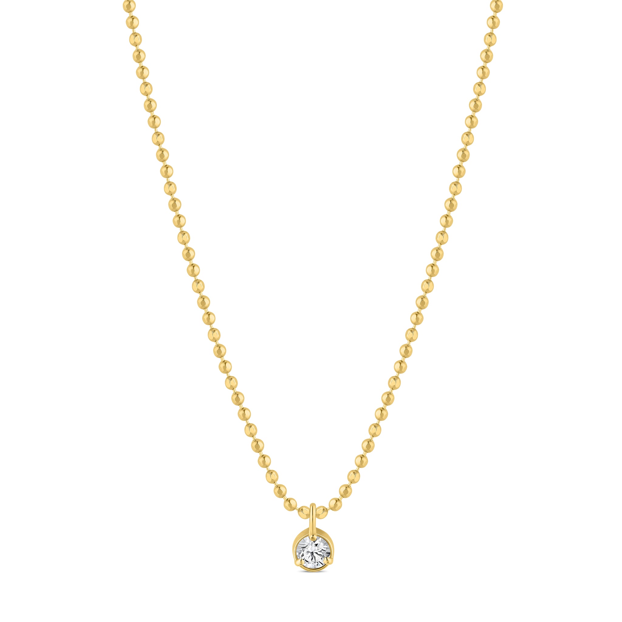 Beaded Chain Diamond Necklace