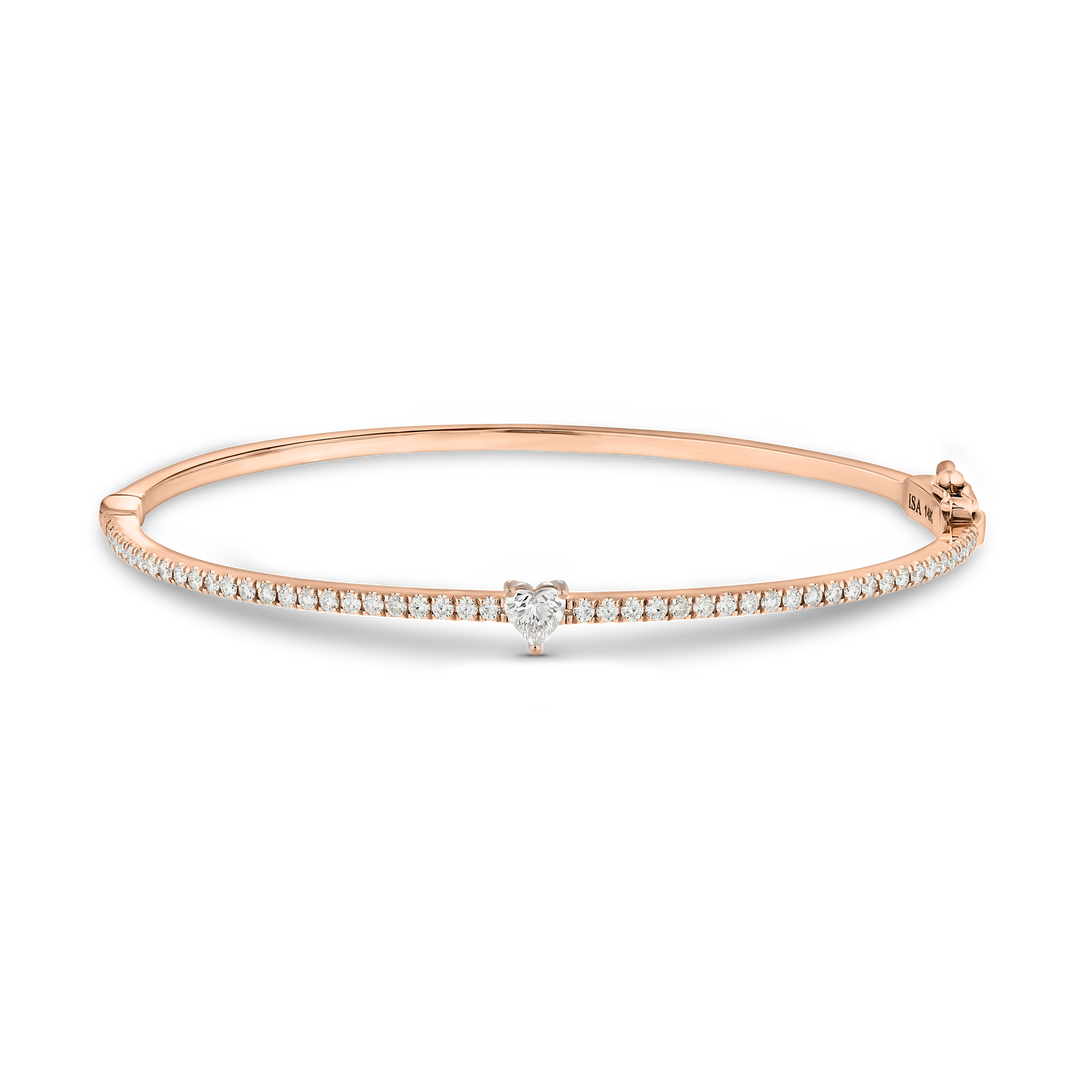 Heart Diamond Pave Bangle