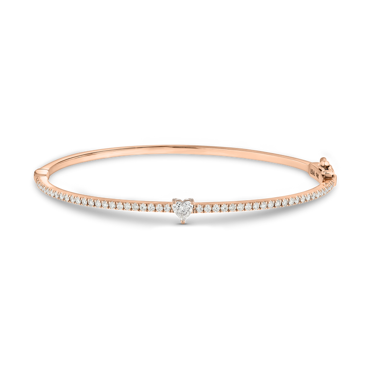 Heart Diamond Pave Bangle