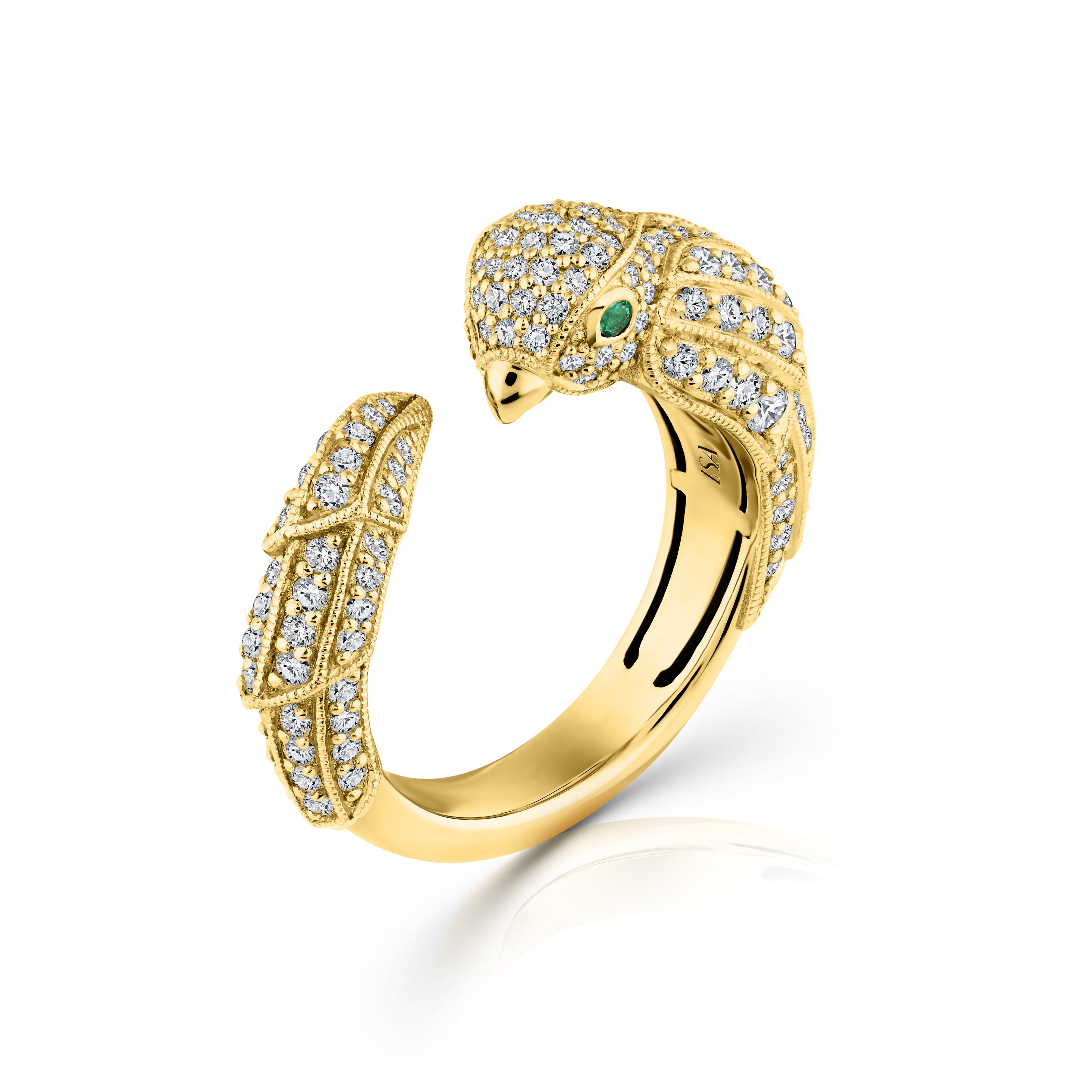 Pave Diamond Parrot Ring ISA GRUTMAN