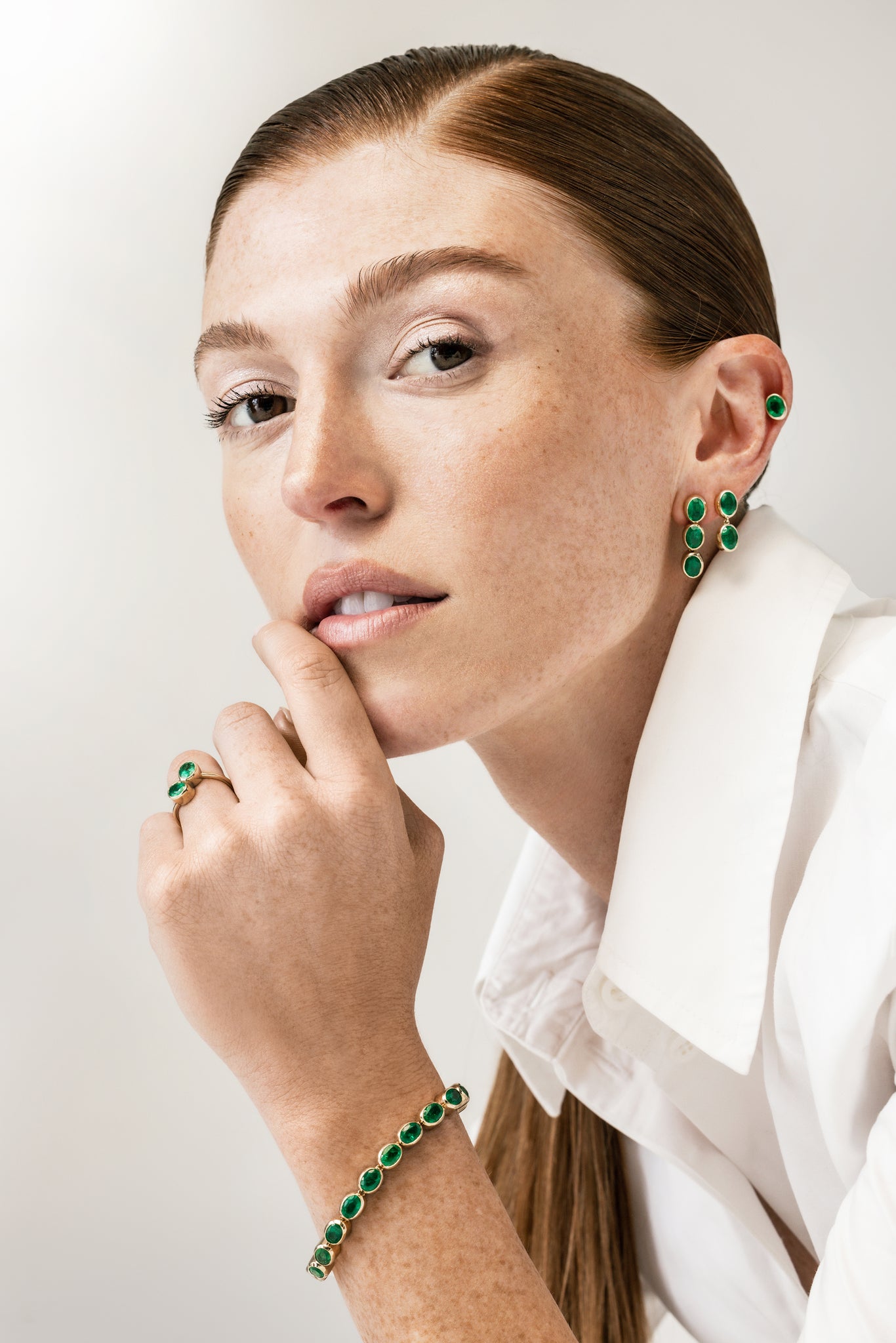 Double Drop Emerald Earrings