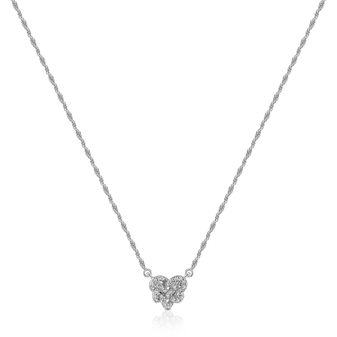 Love Knot Pave Necklace