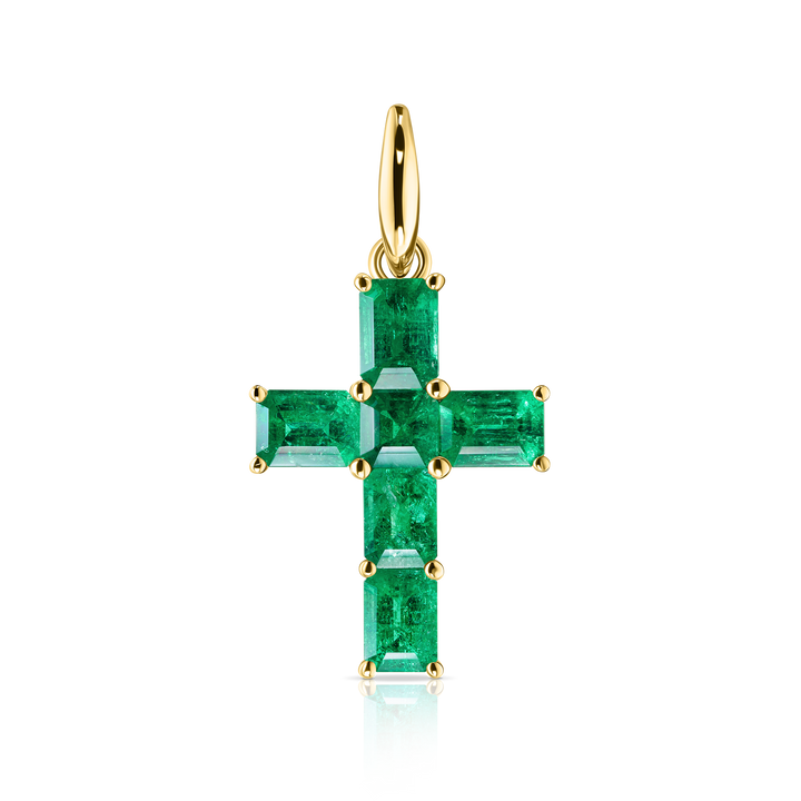Cross Colombian Emerald Pendant