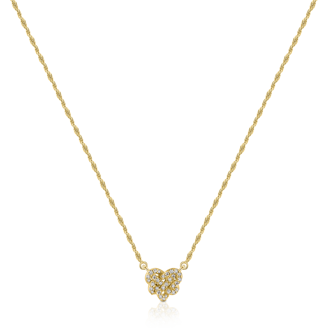 Love Knot Pave Necklace