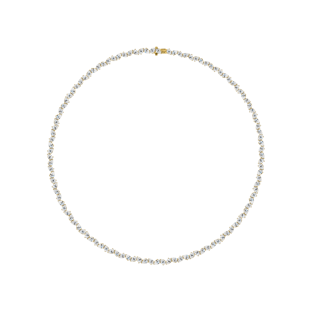 Mini Pear Diamond Multidirection Tennis Necklace