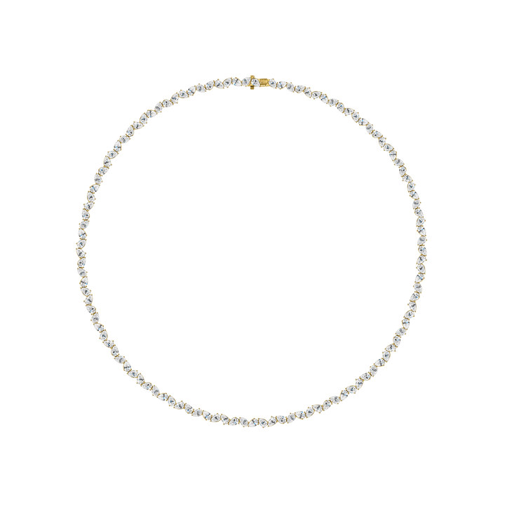 Mini Pear Diamond Multidirection Tennis Necklace