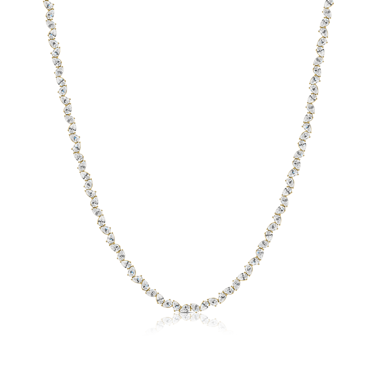Mini Pear Diamond Multidirection Tennis Necklace