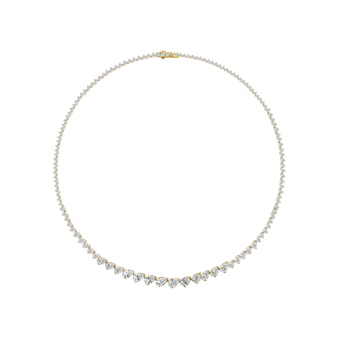 Pear Diamond Graduating Tennis Necklace