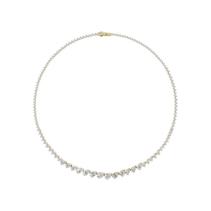 Pear Diamond Graduating Tennis Necklace