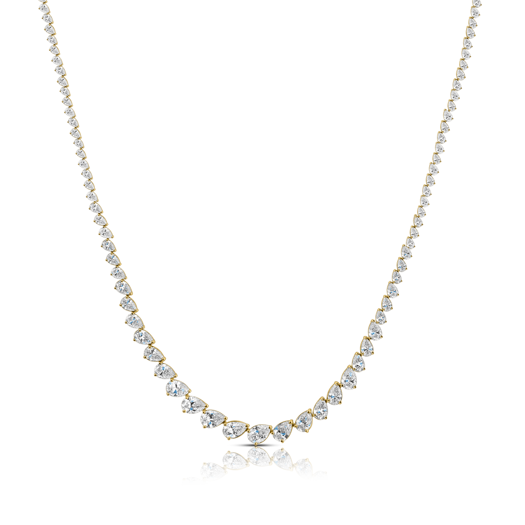 Pear Diamond Graduating Tennis Necklace