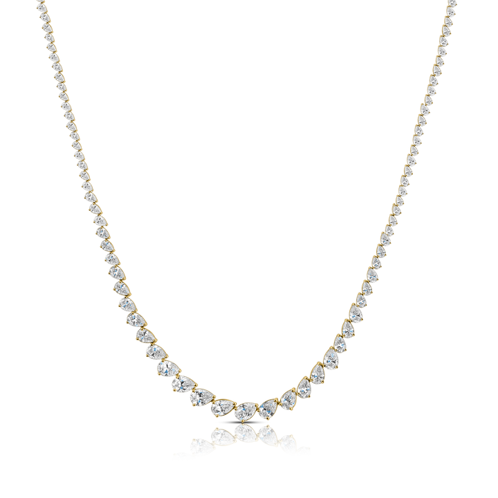 Pear Diamond Graduating Tennis Necklace