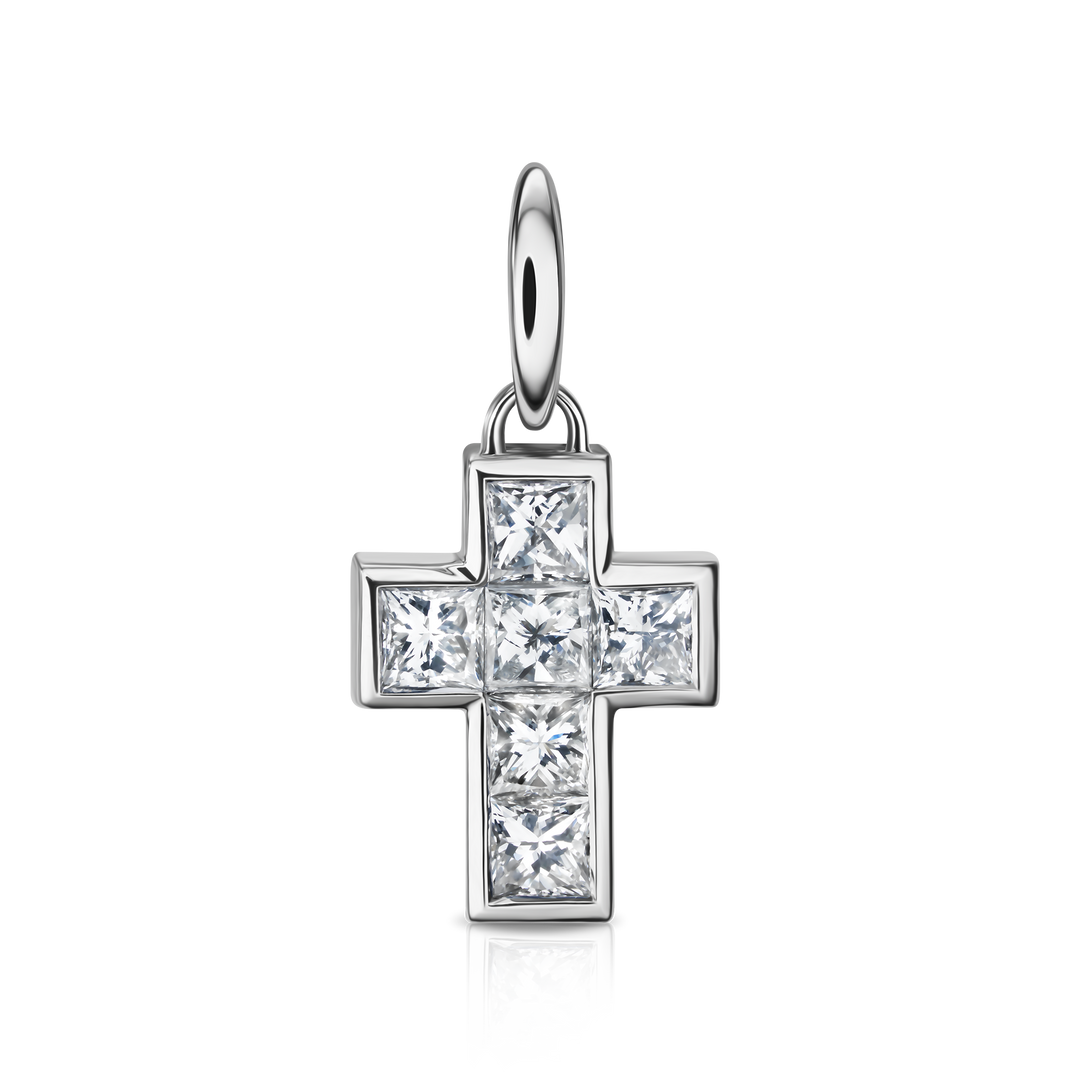 Princess Diamond Cross Pendant