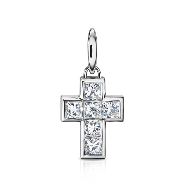 Princess Diamond Cross Pendant