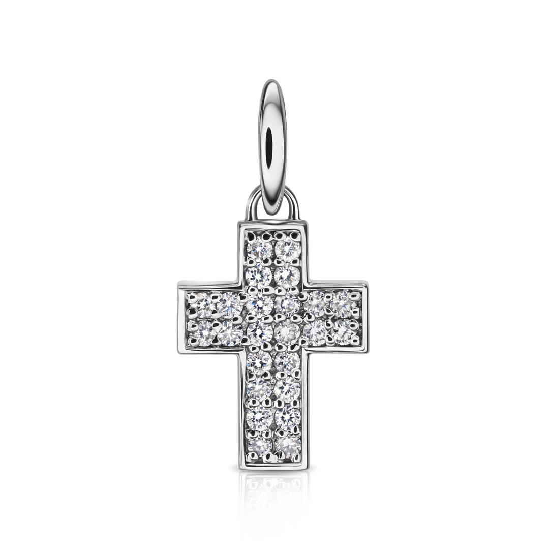 Round Diamond Cross Pendant