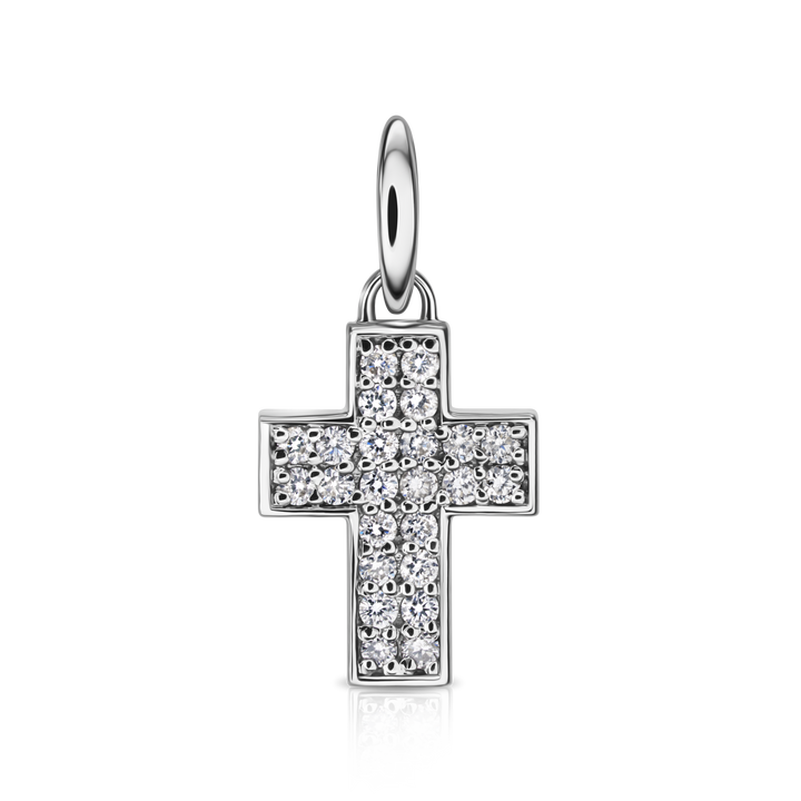 Round Diamond Cross Pendant