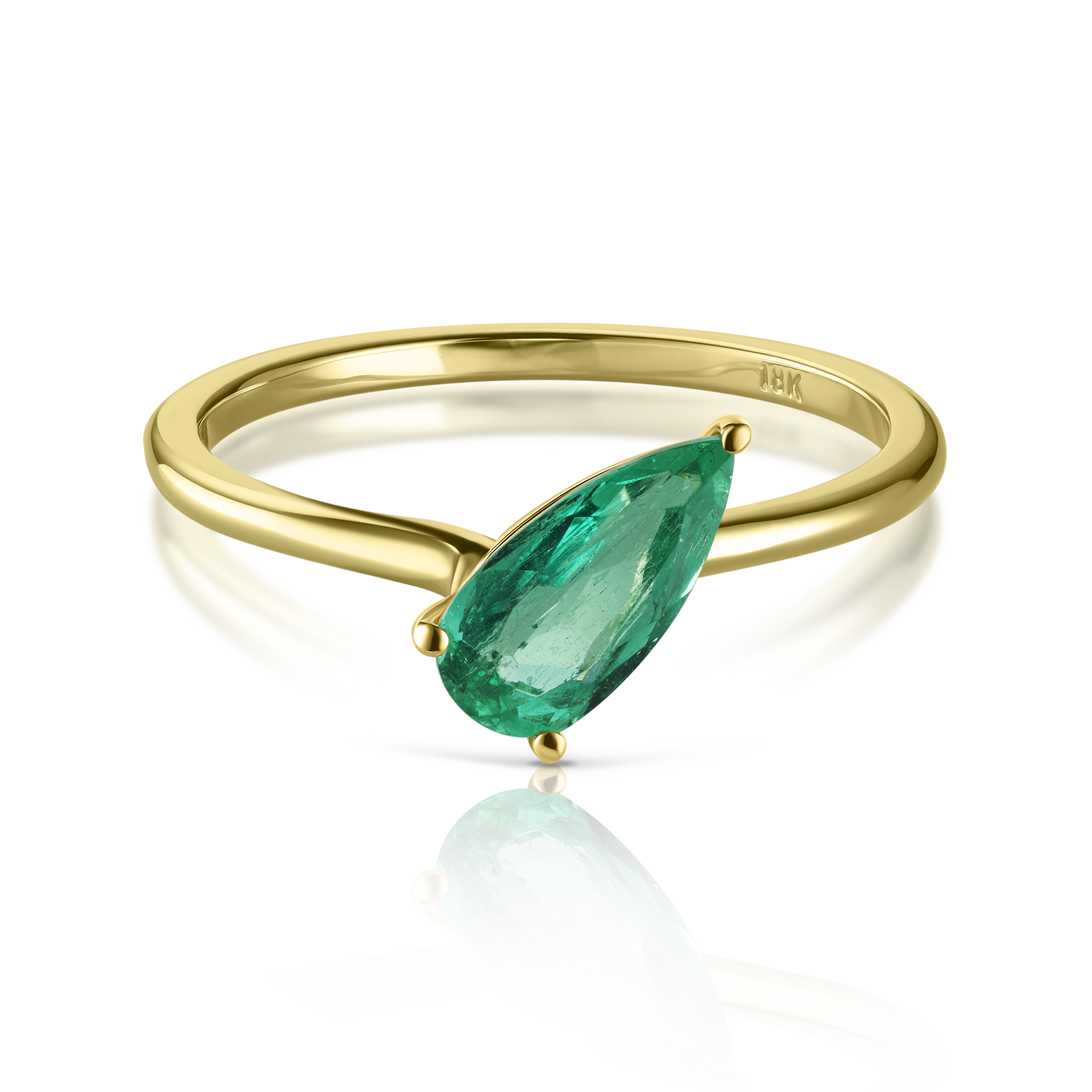 Sideways Pear Cut Colombian Emerald Ring – ISA GRUTMAN