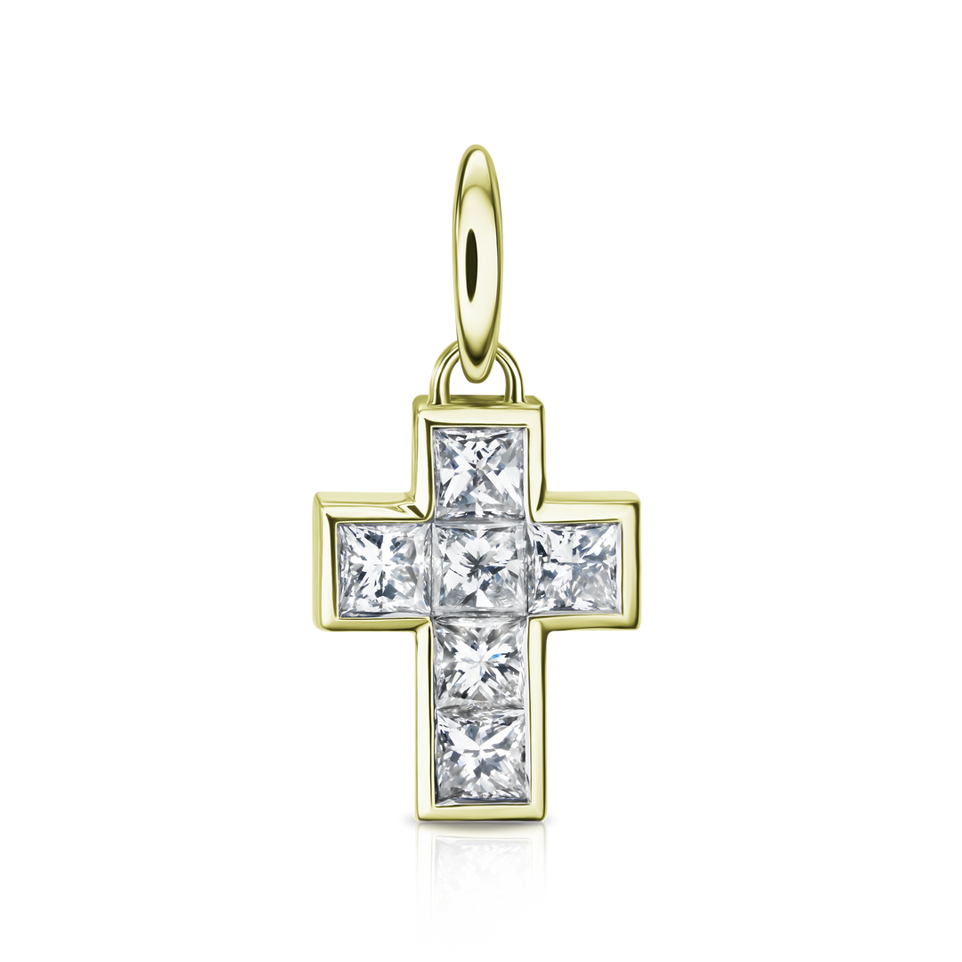 Princess Diamond Cross Pendant