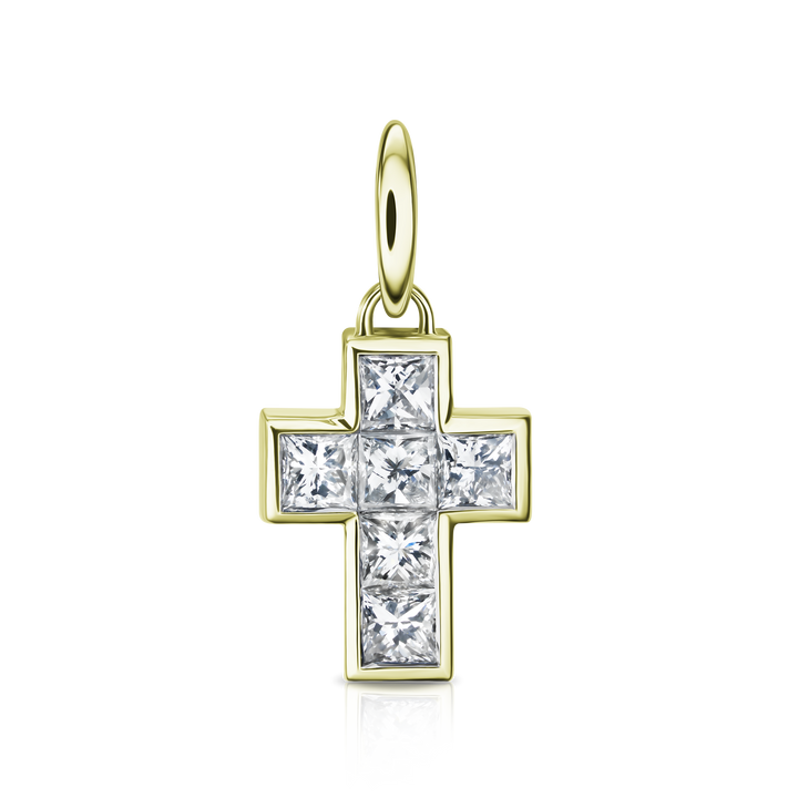Princess Diamond Cross Pendant