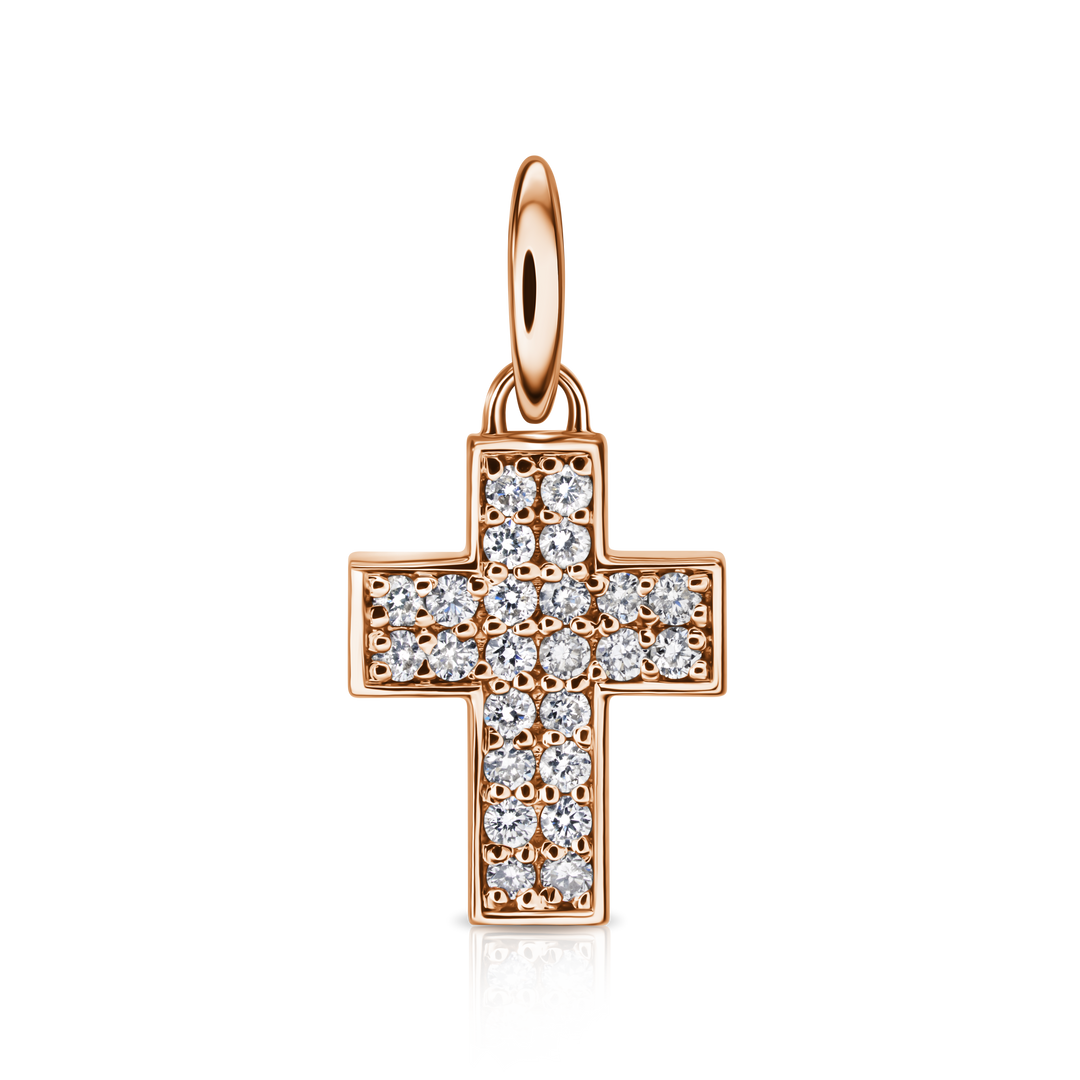 Round Diamond Cross Pendant