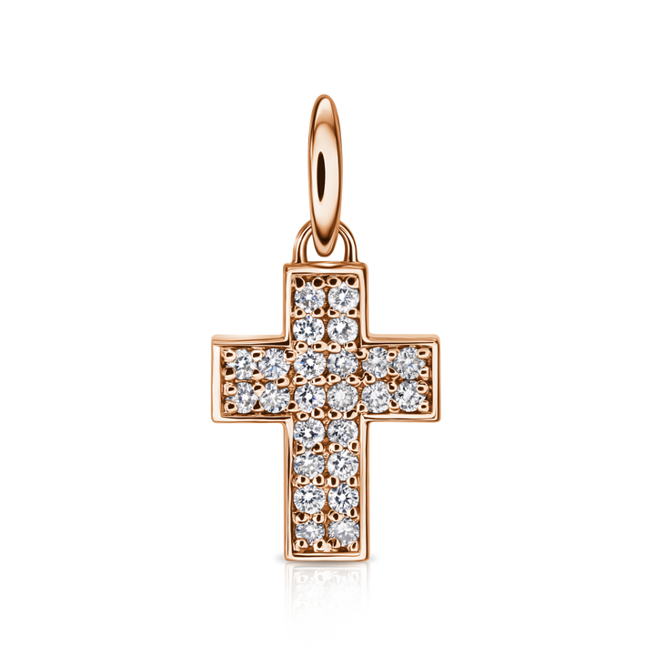 Round Diamond Cross Pendant