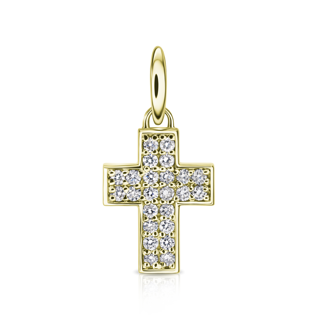 Round Diamond Cross Pendant