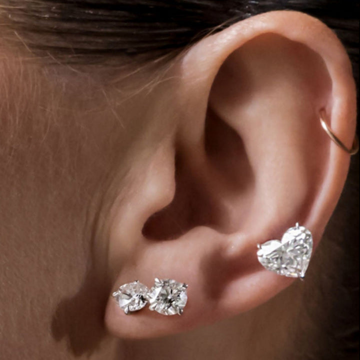 Heart Shape Diamond Studs