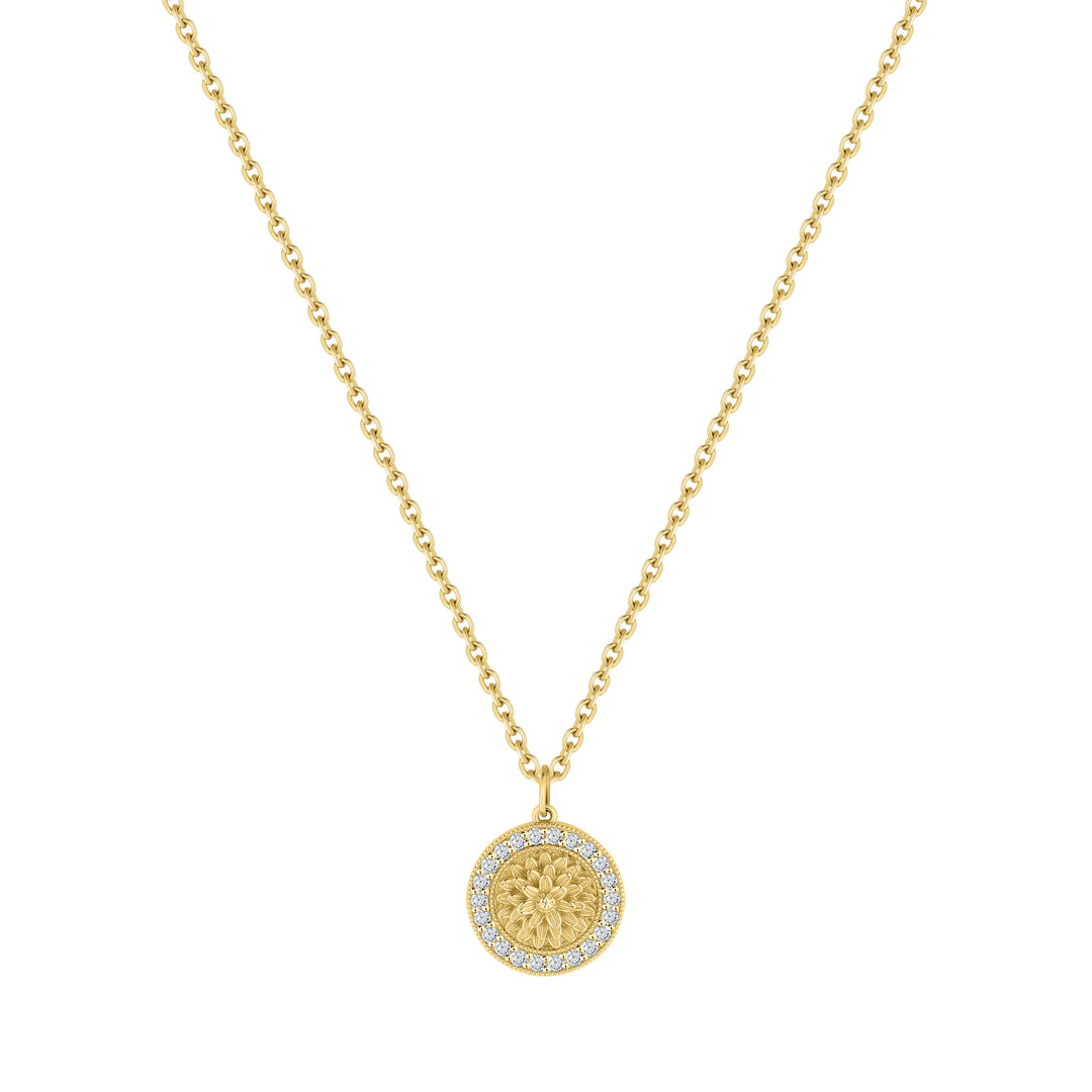 Flower Diamond Pendant Necklace