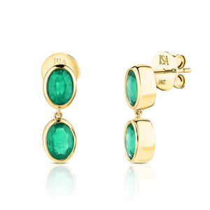 Double Drop Emerald Earrings
