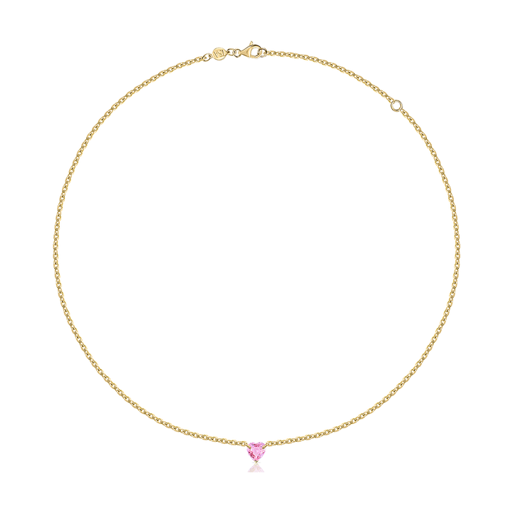 Pink Sapphire Heart Necklace