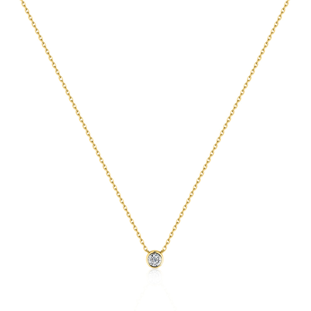 Round Diamond Bezel Necklace