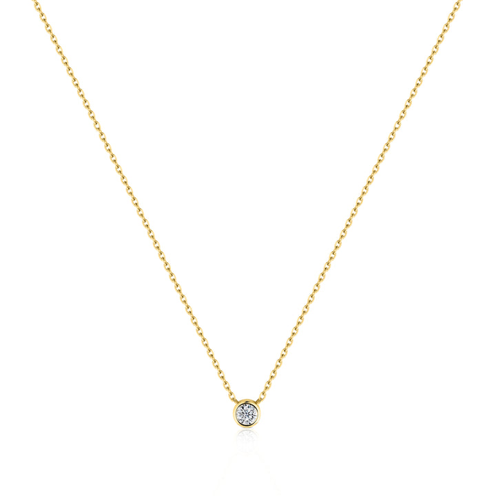 Round Diamond Bezel Necklace