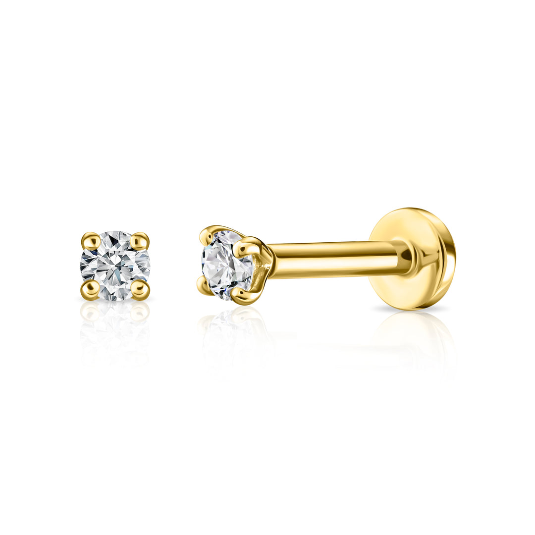 2mm Diamond Prong Threaded Piercing