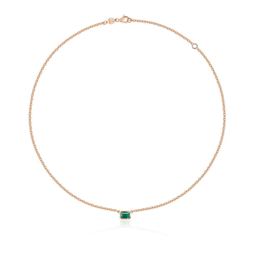 Emerald Bezel Necklace