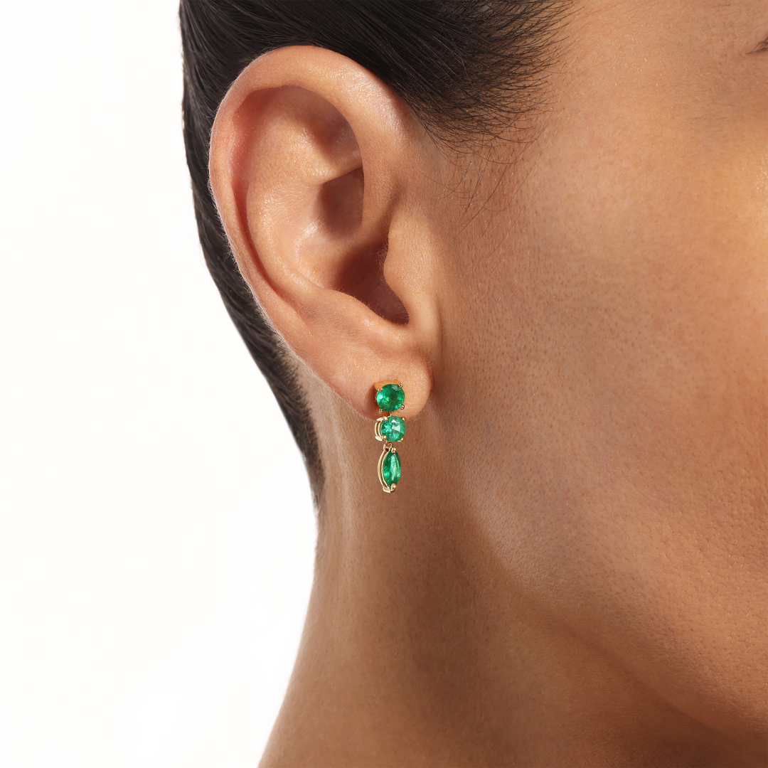 Trinity Spark Emerald Marquise Studs