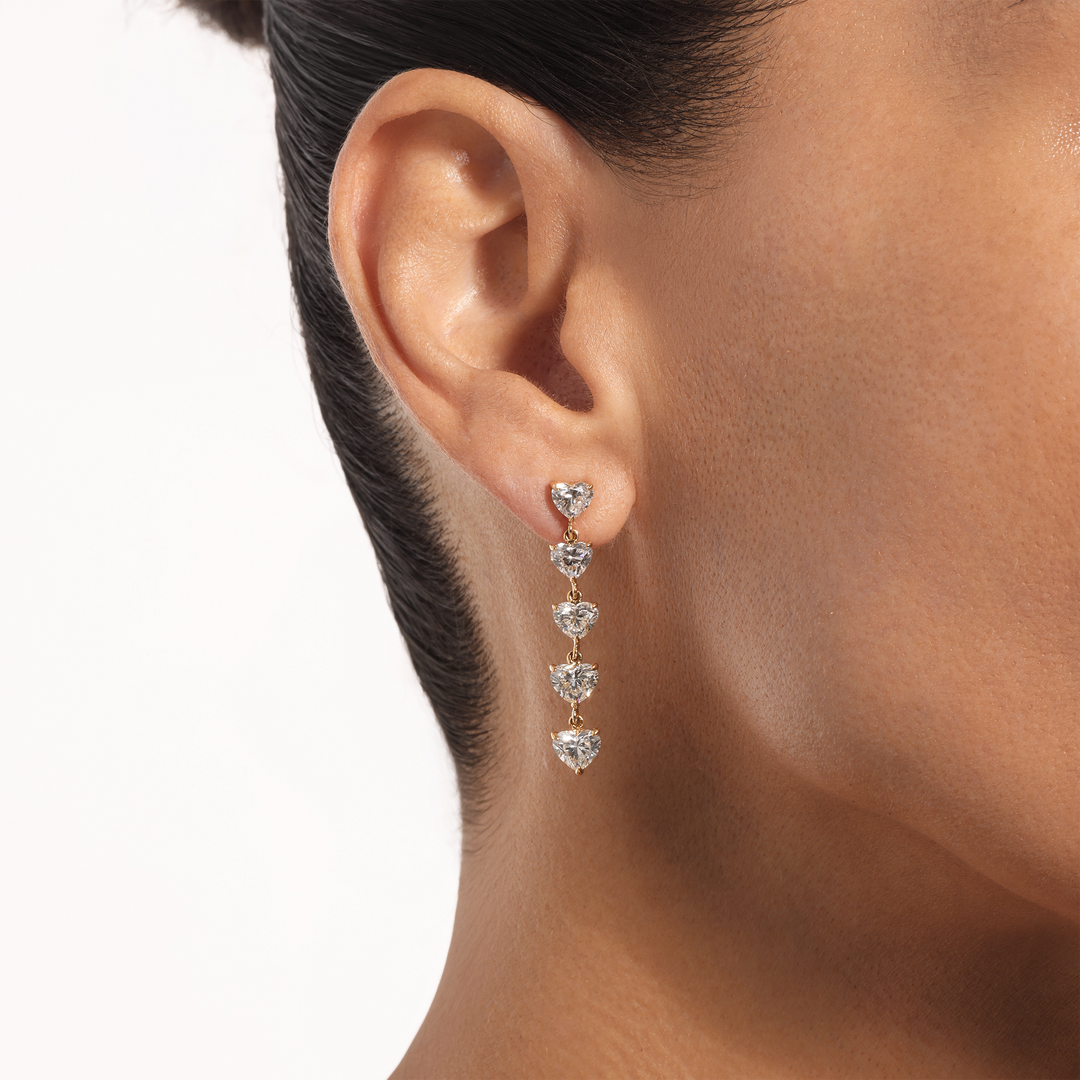 Heart Shape Drop Earrings