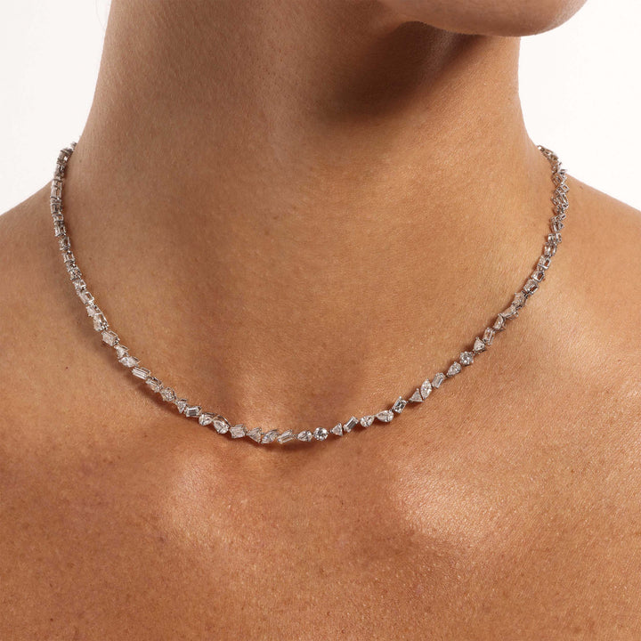 Mini Multishape Diamond Tennis Necklace