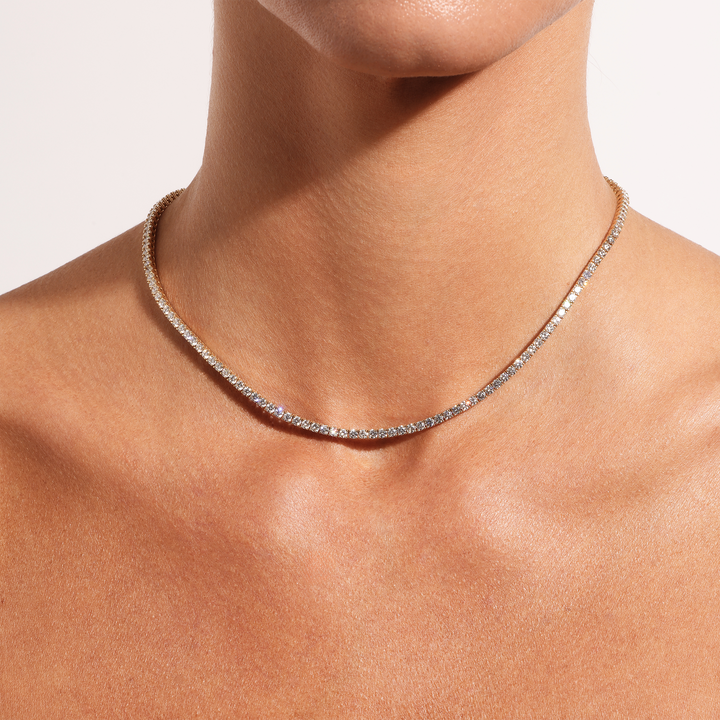 Large Diamond Tennis Necklace