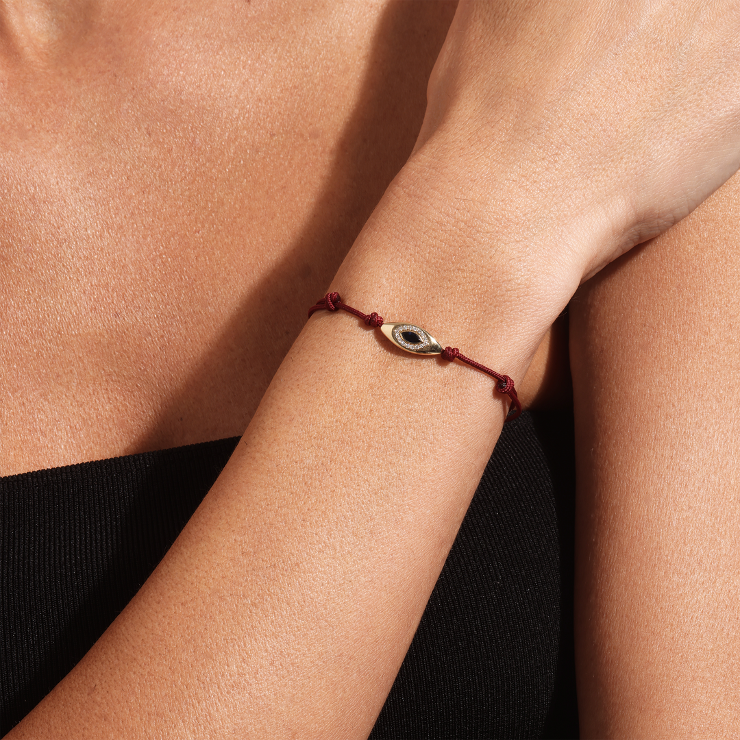 Evil Eye Pink Cord Bracelet